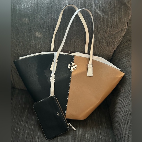 Tory Burch McGraw Colorblock Leather Shopper - Picture 2 of 7